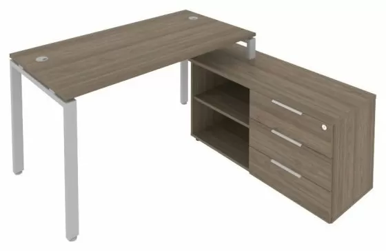 Рабочая станция с опорной тумбой правая