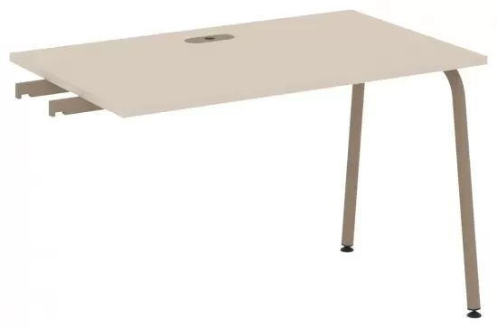 Стол приставка к опорным тумбам с лючком на круглой трубе