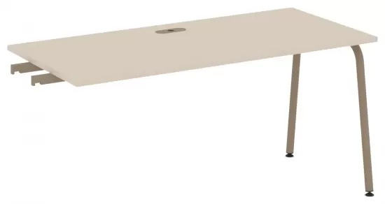 Стол приставка к опорным тумбам с лючком на круглой трубе