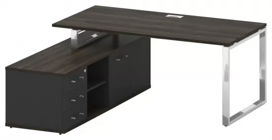 Стол руководителя с опорной греденцией левый