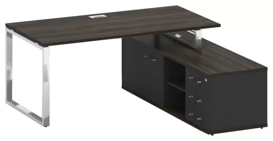 Стол руководителя с опорной греденцией правый