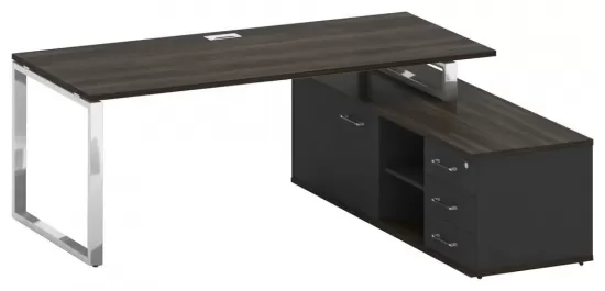 Стол руководителя с опорной греденцией правый